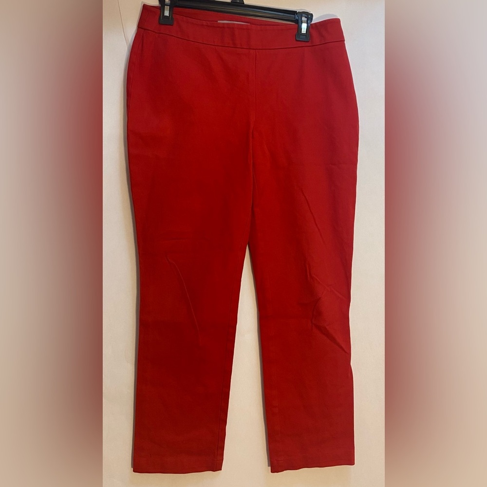 Chico's Woman's Red Ankle‎ Pants SZ 0/Small 4-6 Inseam 29"-Missing inside button